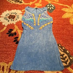 Mini dress with tribal embroidery